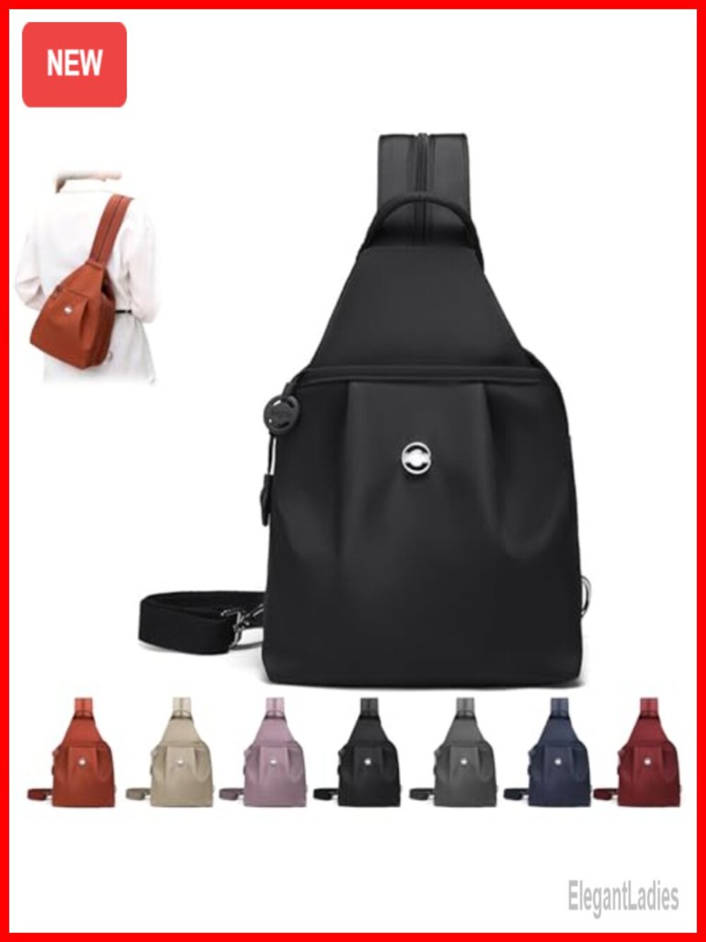 3-in-1 Anti-Theft Convertible Backpack Travel Tote Waterproof Nylon for Women